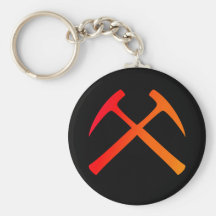 Crossed Rock Hammers Keychain