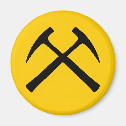 Crossed Rock Hammers Magnet