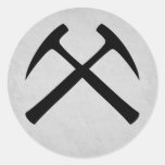 Crossed Rock Hammers Sticker (grey)