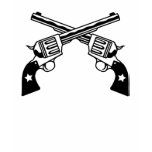 Crossed Six Shooter Guns grey fitted mens tshirt