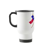 Crossed Texas and  Gonzales Flags Coffee Mugs