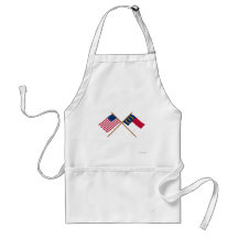 Crossed US 13-star and North Carolina State Flags Apron