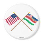 Crossed US 27-star and 1845 Florida State Flags Magnets