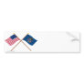 Crossed US 45-star and Utah State Flags Bumper Sticker
