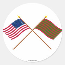 Crossed US and Ft Sackville Flags Sticker