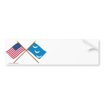 Crossed US and South Carolina Militia Flags Bumper Sticker