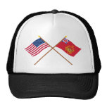 Crossed USA & Proctor's Batallion Flags Hats