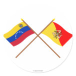 Crossed Venezuela and Sicily Flags