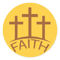 Crosses Faith Round Stickers