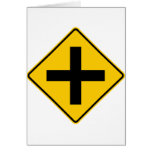 Crossroad Intersection Highway Sign Greeting Cards