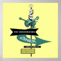 Crossroads Vintage Diner Sign Poster posters
