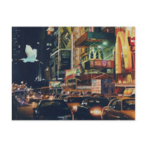 "Crosstown Traffic" New York Watercolor Art Post Card