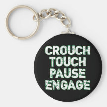 Crouch Touch Pause Engage Rugby Tees Keychain