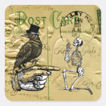 Crow and skeleton stickers