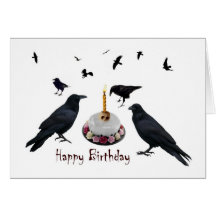 Crow Cake Birthday Card