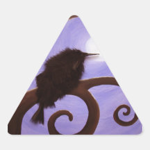 Crow in moonlight triangle stickers