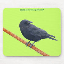 CROW ON A CABLE Mousepad
