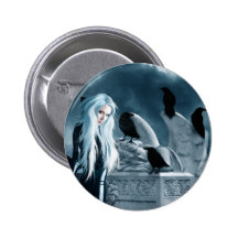 Crow Witch Button