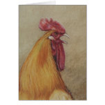 Crowing Rooster Bird Art Notecard