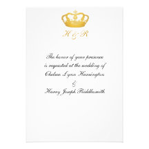 Crown Design II -  Gold Custom Invite