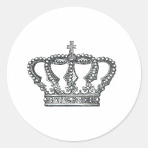 Crown Round Sticker