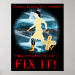 CRPS/RSD Fix It! Black & Red Shimmer Txt  Print