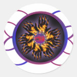 CRPS/RSD Rainbow Blaze & Scroll Sicker Round Sticker