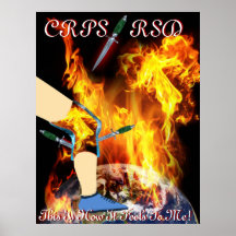 CRPS/RSD World 'a Fire Blazing Knee & Blades Poste Poster