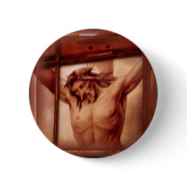 Crucifix Round Button