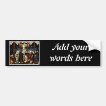 Crucifixion - Jesus on The Cross (Stained Glass) Bumper Sticker