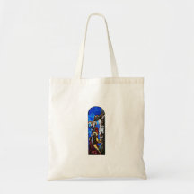 Crucifixion of Jesus Christ Stained Glass Art Tote Bags