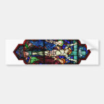 Crucifixion of Jesus Christ Stained Glass Art Bumper Stickers