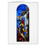 Crucifixion of Jesus Christ Stained Glass Art Greeting Cards