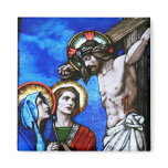 Crucifixion of Jesus Christ Stained Glass Art Magnets