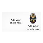 Crucifixion of Jesus stained glass window photo cards