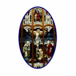 Crucifixion of Jesus stained glass window photo sculptures