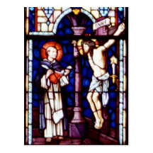 Crucifixion of Jesus - Stained glass window Postcard