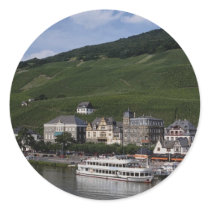 Cruise boat on Mosel River, Bernkastel Kues, Germa Sticker