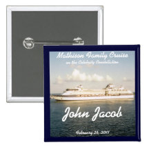 Cruise Name Badge - X Ship Pinback Button