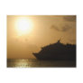 Cruise ship at sunset postcards
