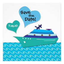 Cruiseship Save the Wedding Date Card Personalized Announcement