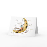 cruising the moon white background greeting card