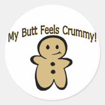 Crummy Butt Cookie Boy Round Stickers