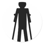 crutches man stickers
