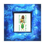 Crystal blue photo frame on canvas wrap