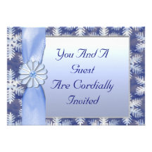 Crystal Blue Snowflake Celebration Personalized Invite