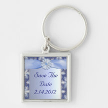 Crystal Blue Snowflake Celebration Key Chains
