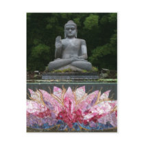 Crystal Buddha sends regards on a postcard 
