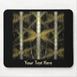 Crystal Burst. Fractal Art! Gold, Black. Add Text! mousepads