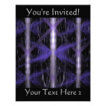 Crystal Burst. Fractal Art in Black and Purple Personalized Invites